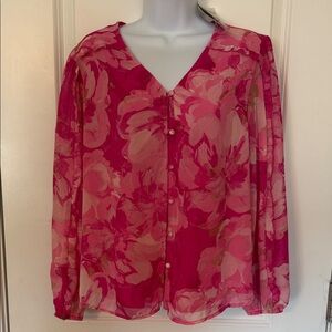 The Limited Vibrant Pink Floral Blouse